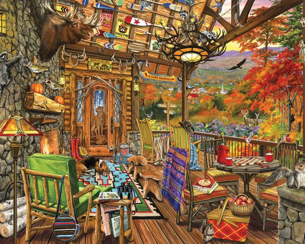 Autumn Porch (1673pz) - 1000 Piece Jigsaw Puzzle