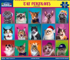 Cat Portraits (1850pz) - 500 Piece Jigsaw Puzzle