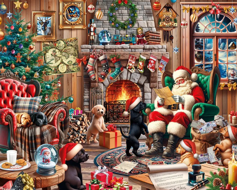 Christmas Puppies (2009pz) - 1000 Piece Jigsaw Puzzle