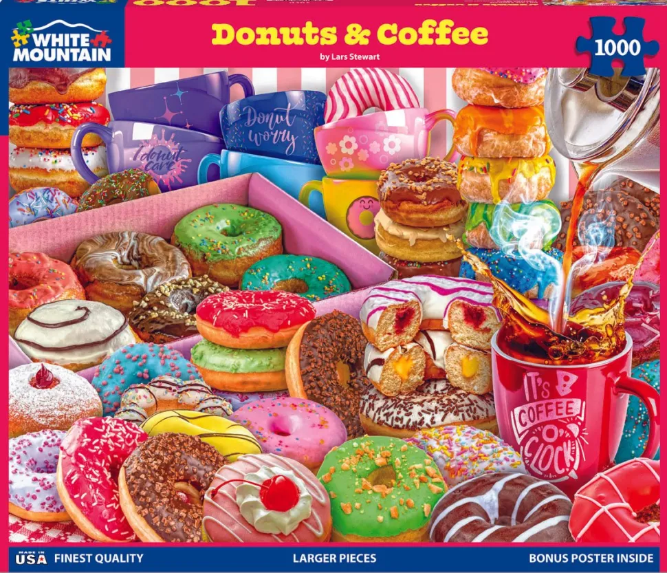 Donuts & Coffee (1869pz) - 1000 Piece Jigsaw Puzzle