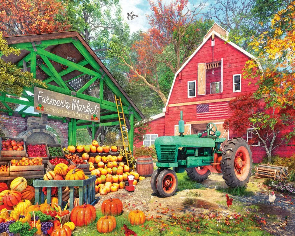 Fall Farmer's Market (1826pz) - 1000 Piece Jigsaw Puzzle