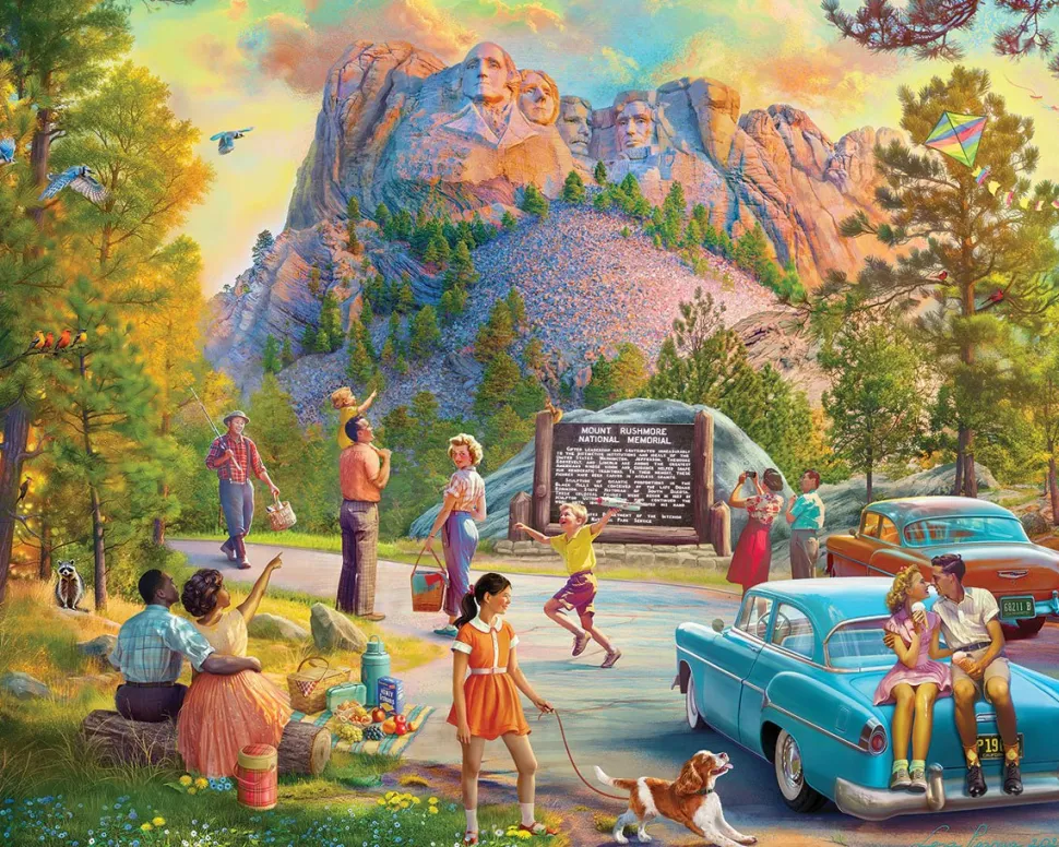 Family Road Trip-Mt Rushmore (2088pz) - 1000 Piece Jigsaw Puzzle