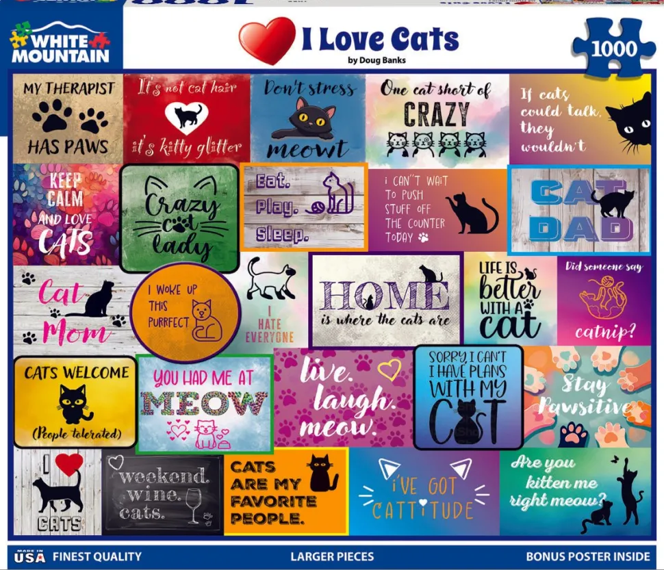 I Love Cats (1985pz) - 1000 Piece Jigsaw Puzzle