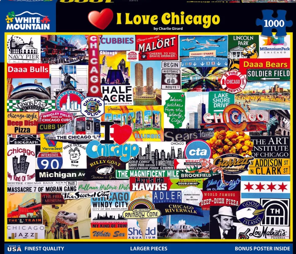 I Love Chicago (1529pz) - 1000 Piece Jigsaw Puzzle