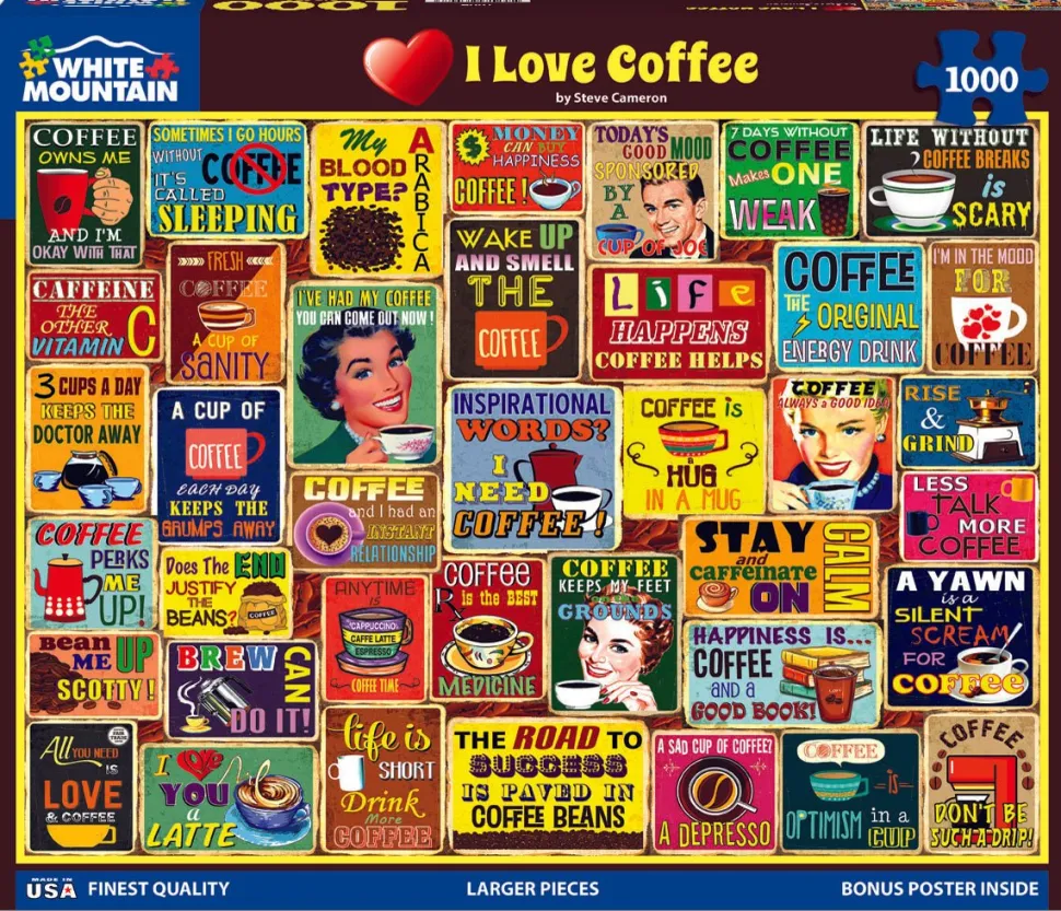 I Love Coffee (1864pz) - 1000 Piece Jigsaw Puzzle