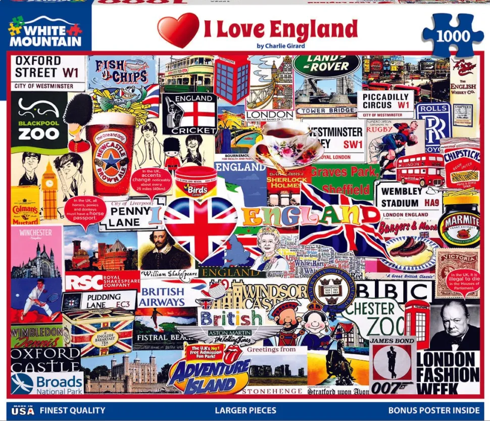 I Love England (1773pz) - 1000 Piece Jigsaw Puzzle