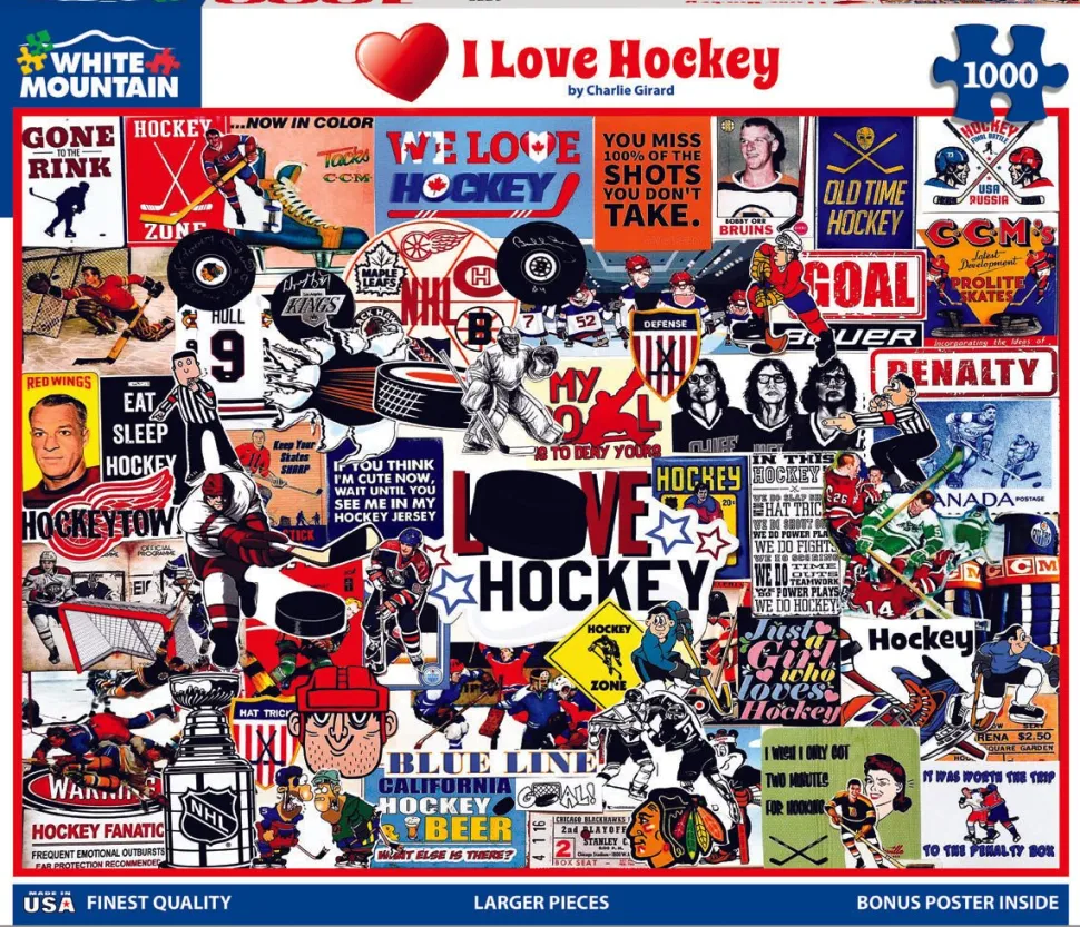 I Love Hockey (1770pz) - 1000 Piece Jigsaw Puzzle