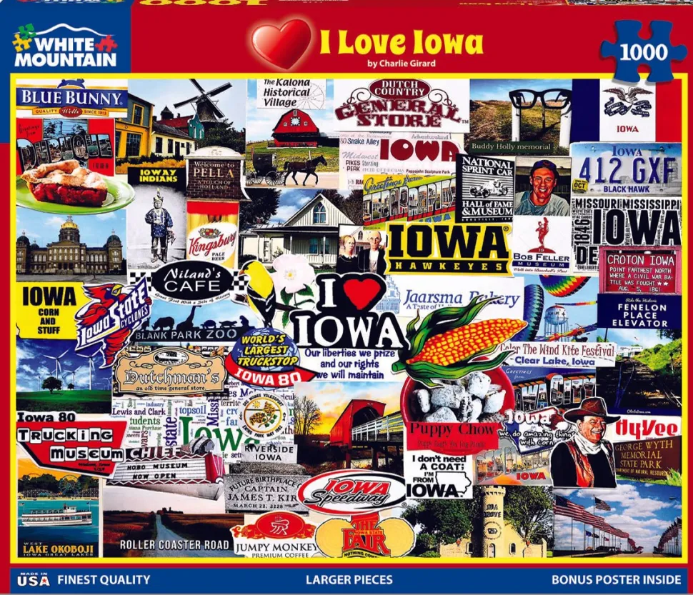 I Love Iowa (1778pz) - 1000 Piece Jigsaw Puzzle