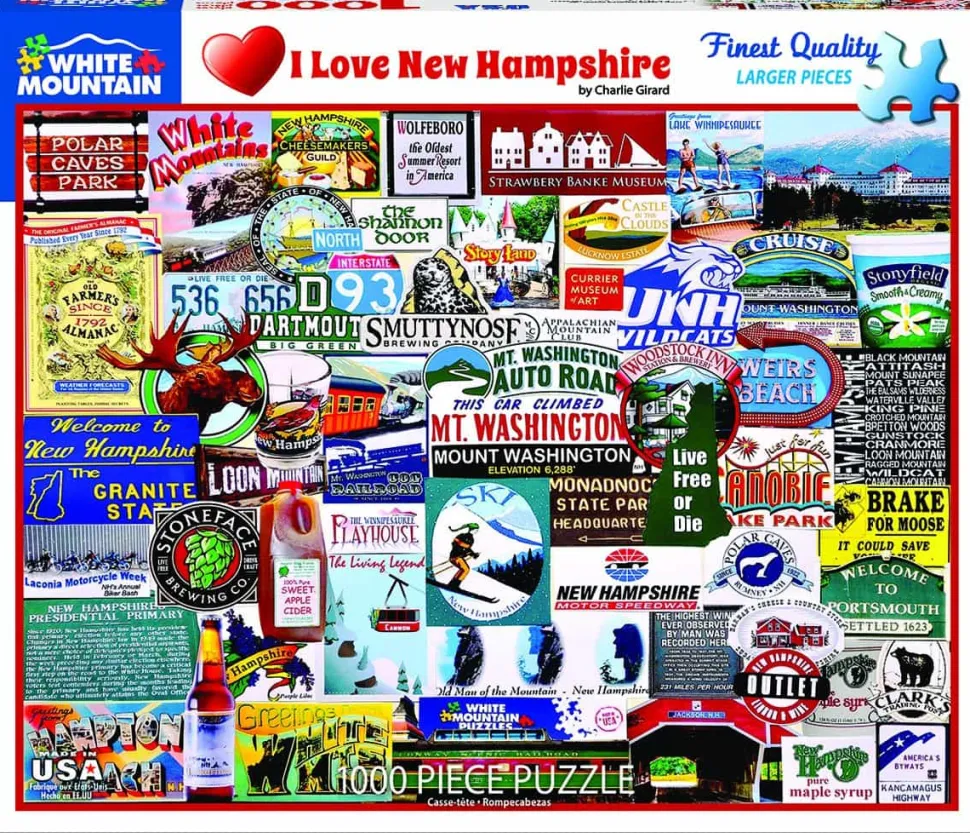 I Love New Hampshire (1305pz) - 1000 Piece Jigsaw Puzzle