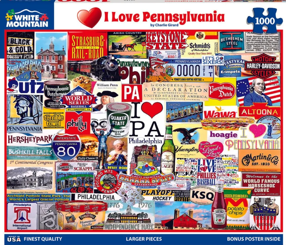 I Love Pennsylvania (1413pz) - 1000 Piece Jigsaw Puzzle