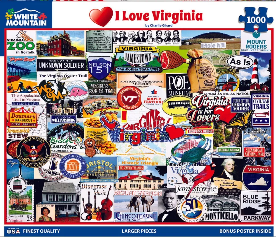 I Love Virginia (1779pz) - 1000 Piece Jigsaw Puzzle