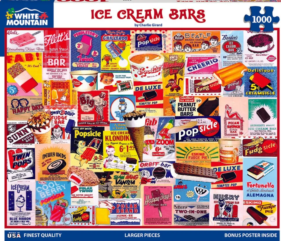 Ice Cream Bars (1343pz) - 1000 Piece Jigsaw Puzzle