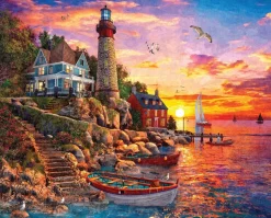 Lighthouse Sunset (1583pz) - 1000 Piece Jigsaw Puzzle