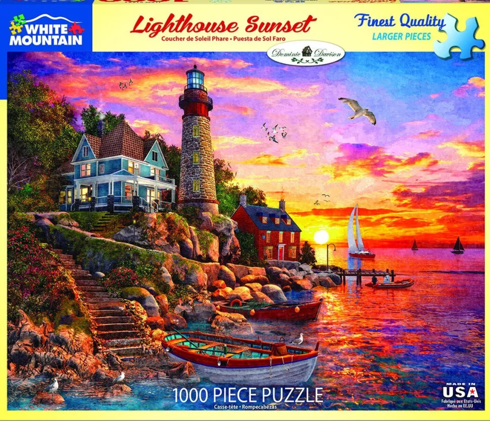 Lighthouse Sunset (1583pz) - 1000 Piece Jigsaw Puzzle