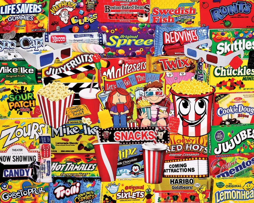 Movie Snacks (1884pz) - 1000 Piece Jigsaw Puzzle
