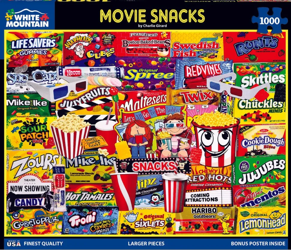 Movie Snacks (1884pz) - 1000 Piece Jigsaw Puzzle