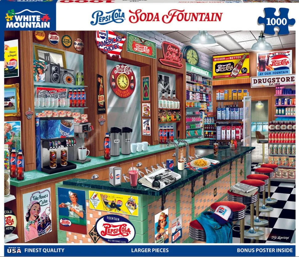 Pepsi Soda Fountain (1828pz) - 1000 Piece Jigsaw Puzzle