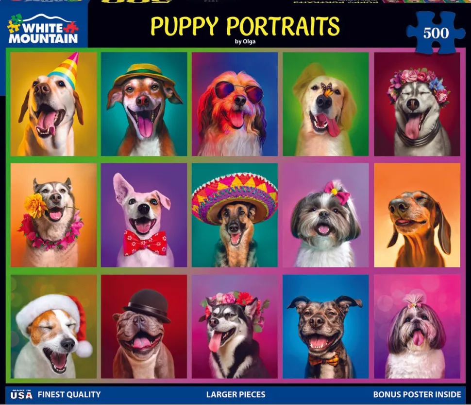 Puppy Portraits (1853pz) - 500 Piece Jigsaw Puzzle