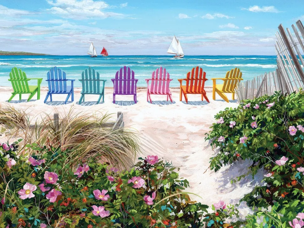 Rainbow Chairs (1838pz) - 500 Piece Jigsaw Puzzle