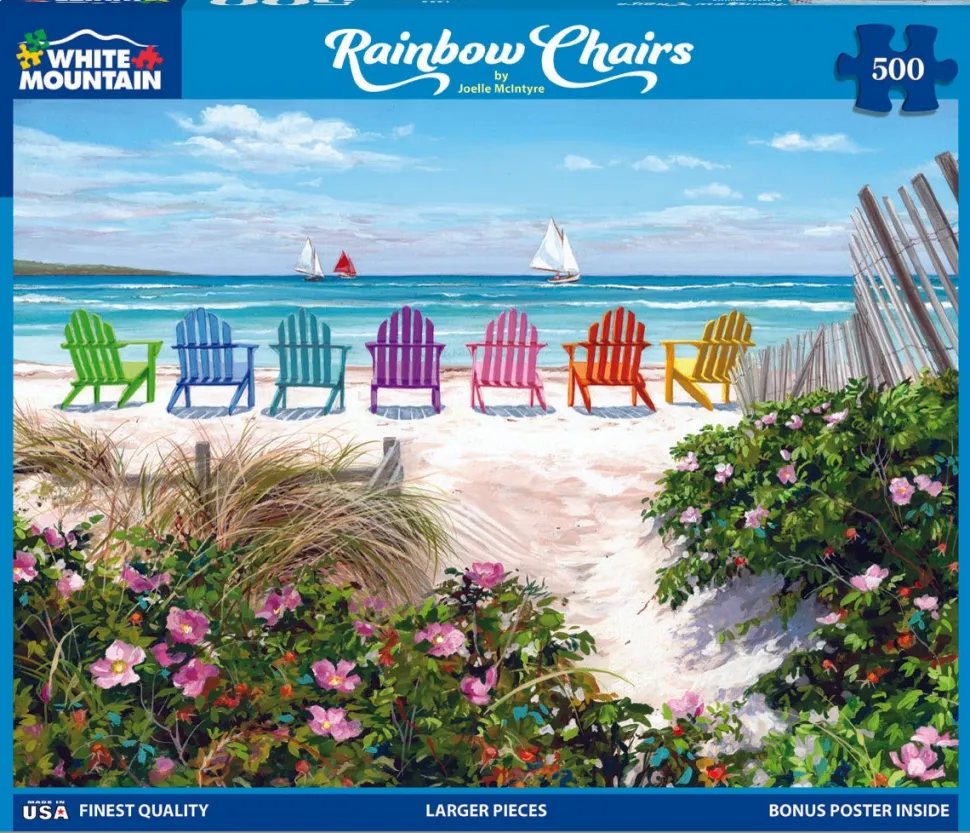 Rainbow Chairs (1838pz) - 500 Piece Jigsaw Puzzle