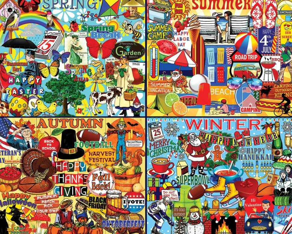 Seasons Calendar (1734pz) - 1000 Piece Jigsaw Puzzle