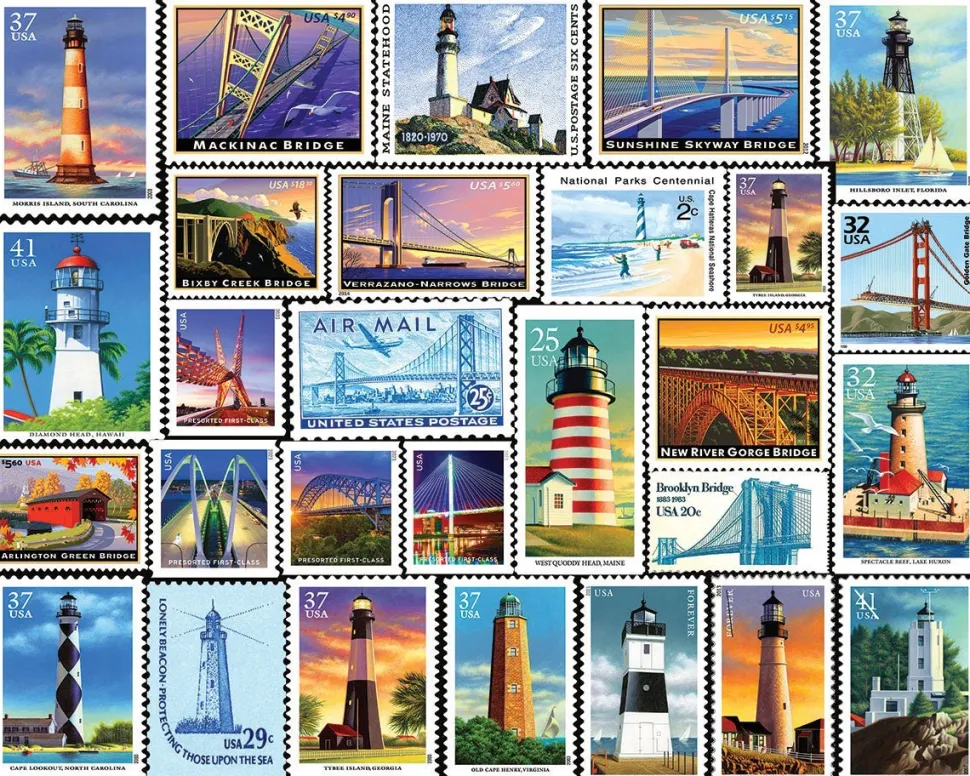 Set of 3: Stamps Collectors Bundle 1000 piece