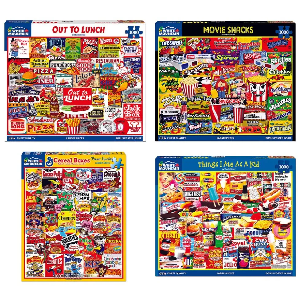 Set of 4: Artist Charlie Girard - Favorite Foods Bundle 1000 piece