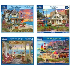 Set of 4: Artist David Maclean - Coastal Retreats Bundle 1000 piece