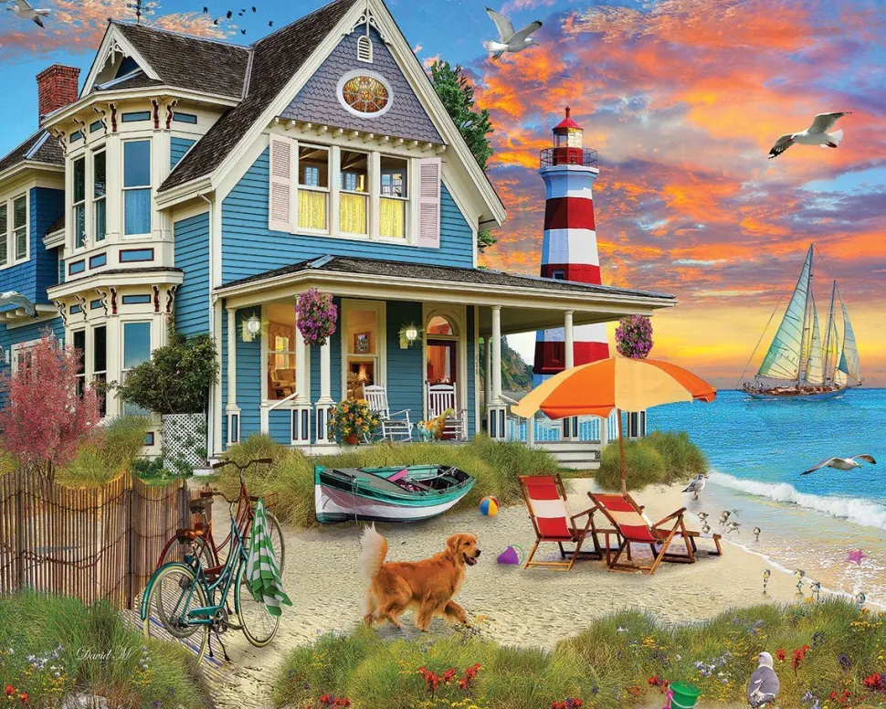 Set of 4: Artist David Maclean - Coastal Retreats Bundle 1000 piece