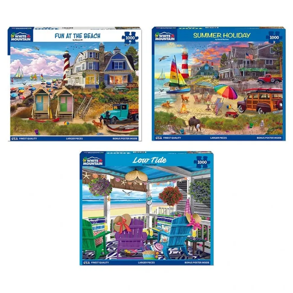 Set of 3: NEW Seaside Retreats Bundle 1000 piece