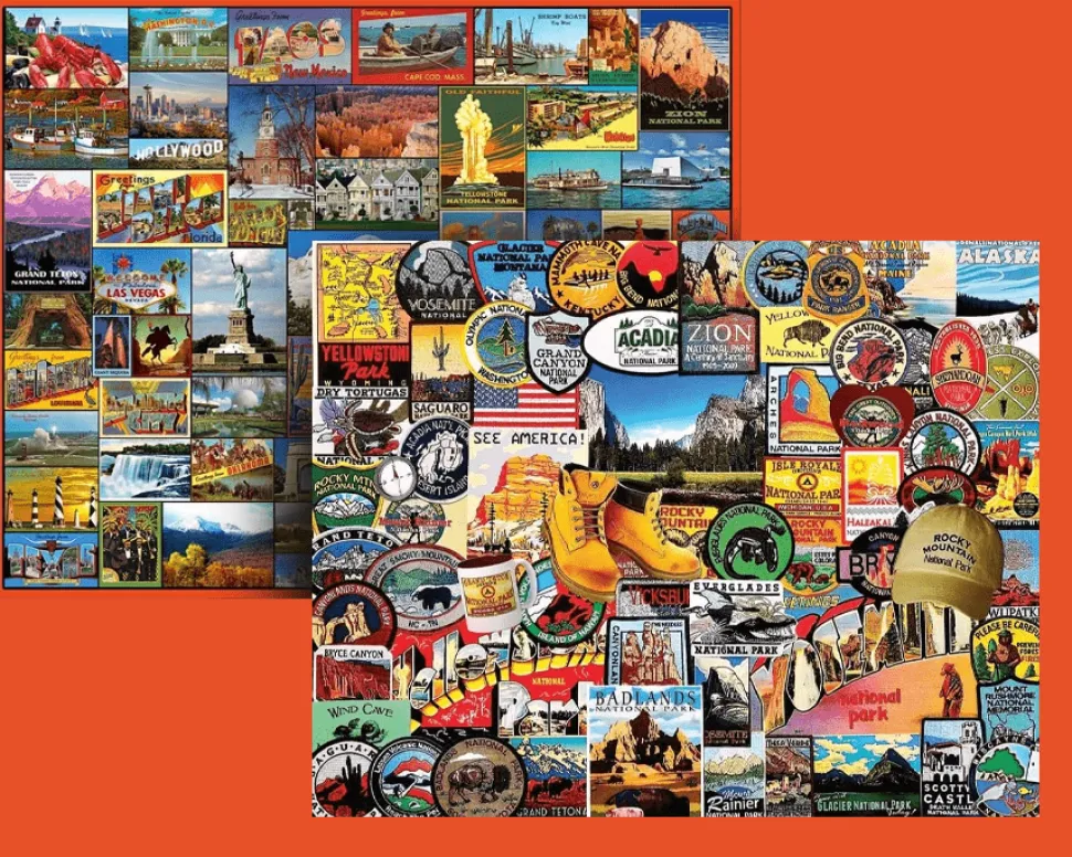 Set of 2: Travel Puzzle Bundle 1000 Piece