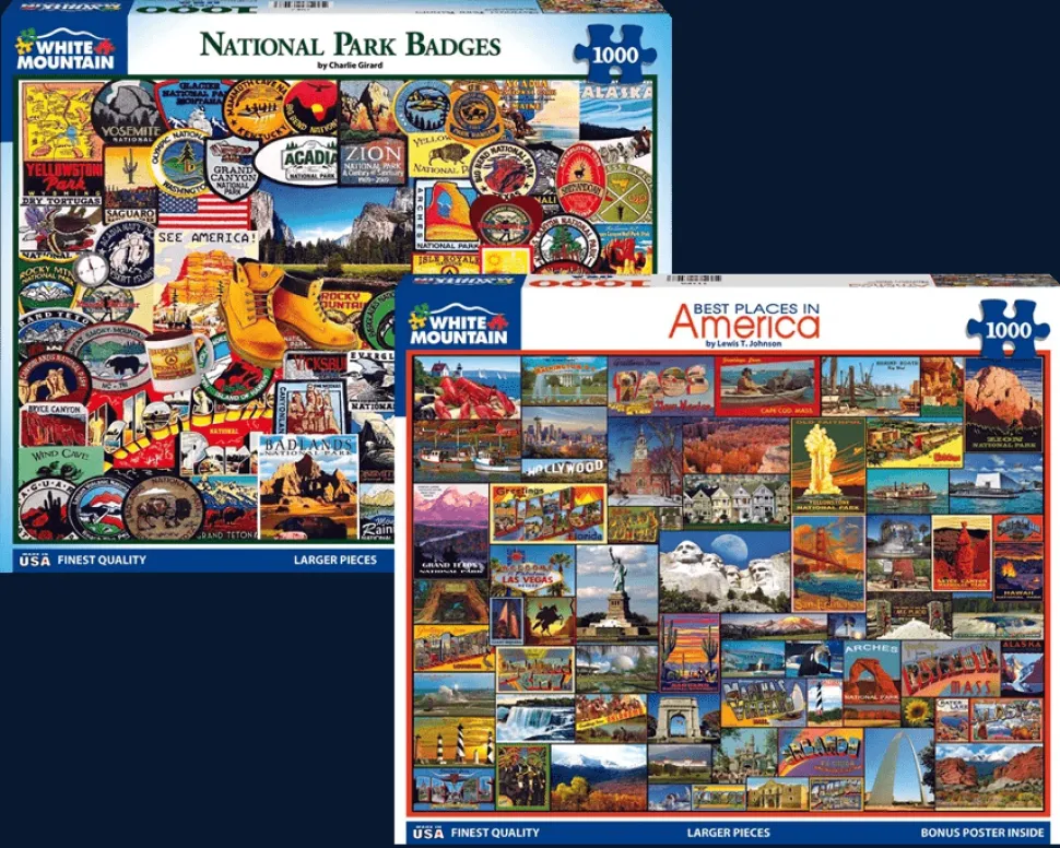 Set of 2: Travel Puzzle Bundle 1000 Piece