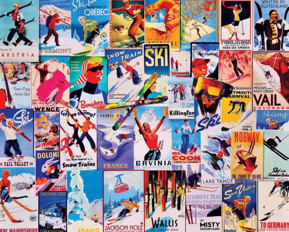 Ski Posters (932pz) - 1000 Piece Jigsaw Puzzle