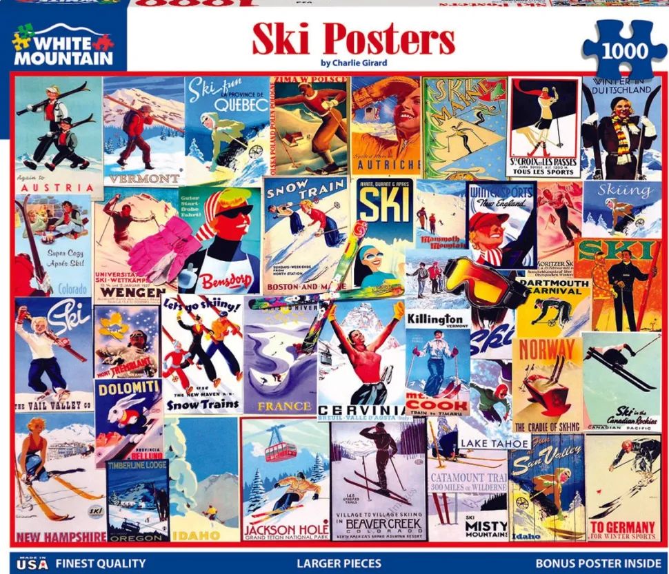 Ski Posters (932pz) - 1000 Piece Jigsaw Puzzle