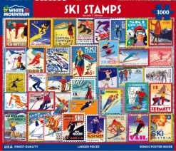 Ski Stamps (1915pz) - 1000 Piece Jigsaw Puzzle