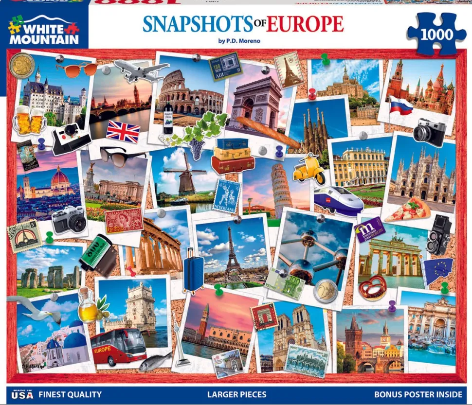Snapshots of Europe (1601pz) - 1000 Piece Jigsaw Puzzle