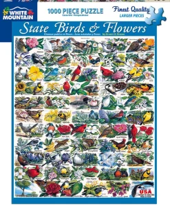 State Birds & Flowers (140pz)- 1000 Piece Jigsaw Puzzle