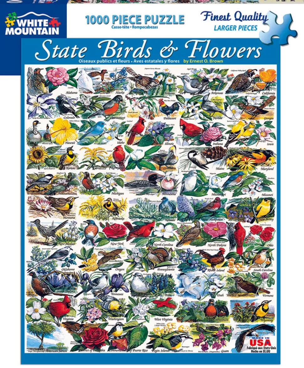 State Birds & Flowers (140pz)- 1000 Piece Jigsaw Puzzle
