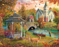 The River Church (1891pz) - 1000 Piece Jigsaw Puzzle