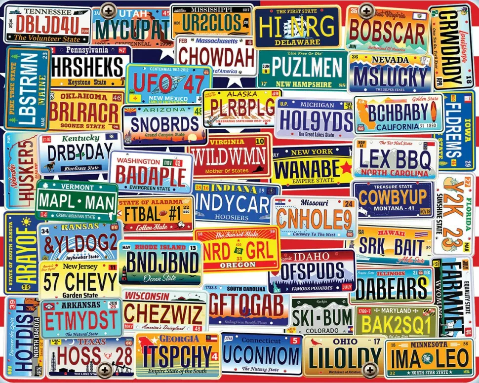 Vanity Plates (1841pz) - 1000 Piece Jigsaw Puzzle