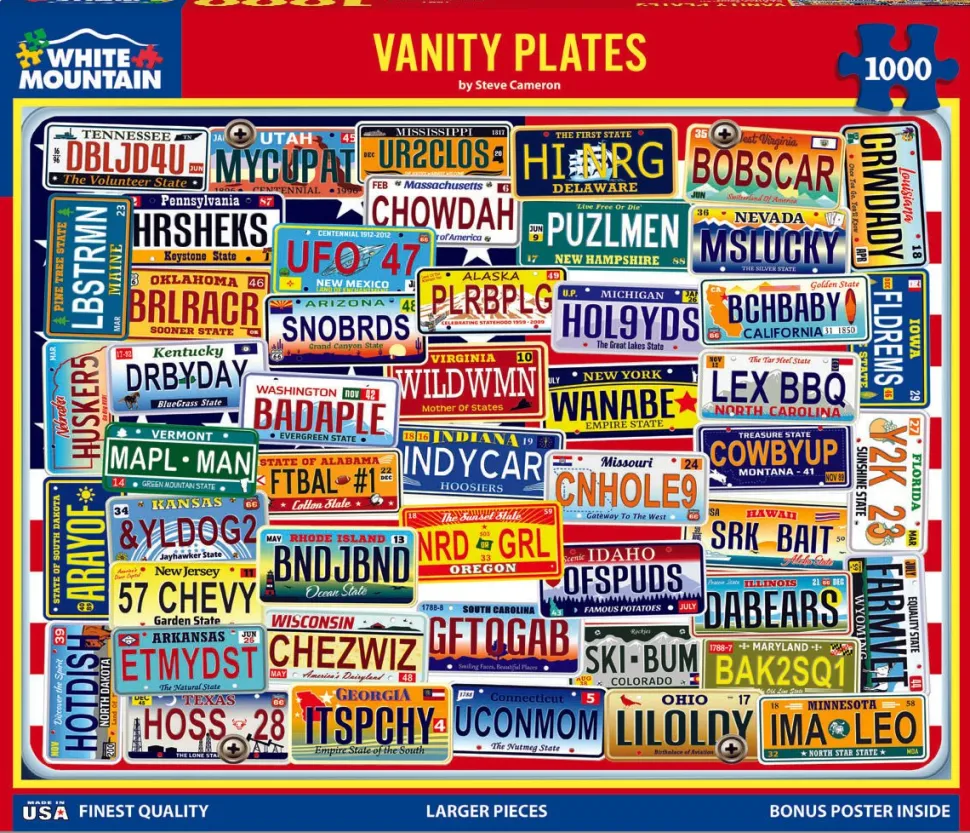 Vanity Plates (1841pz) - 1000 Piece Jigsaw Puzzle