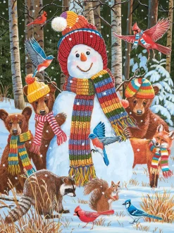 Visiting the Snowman (1693pz) - 500 Piece Jigsaw Puzzle